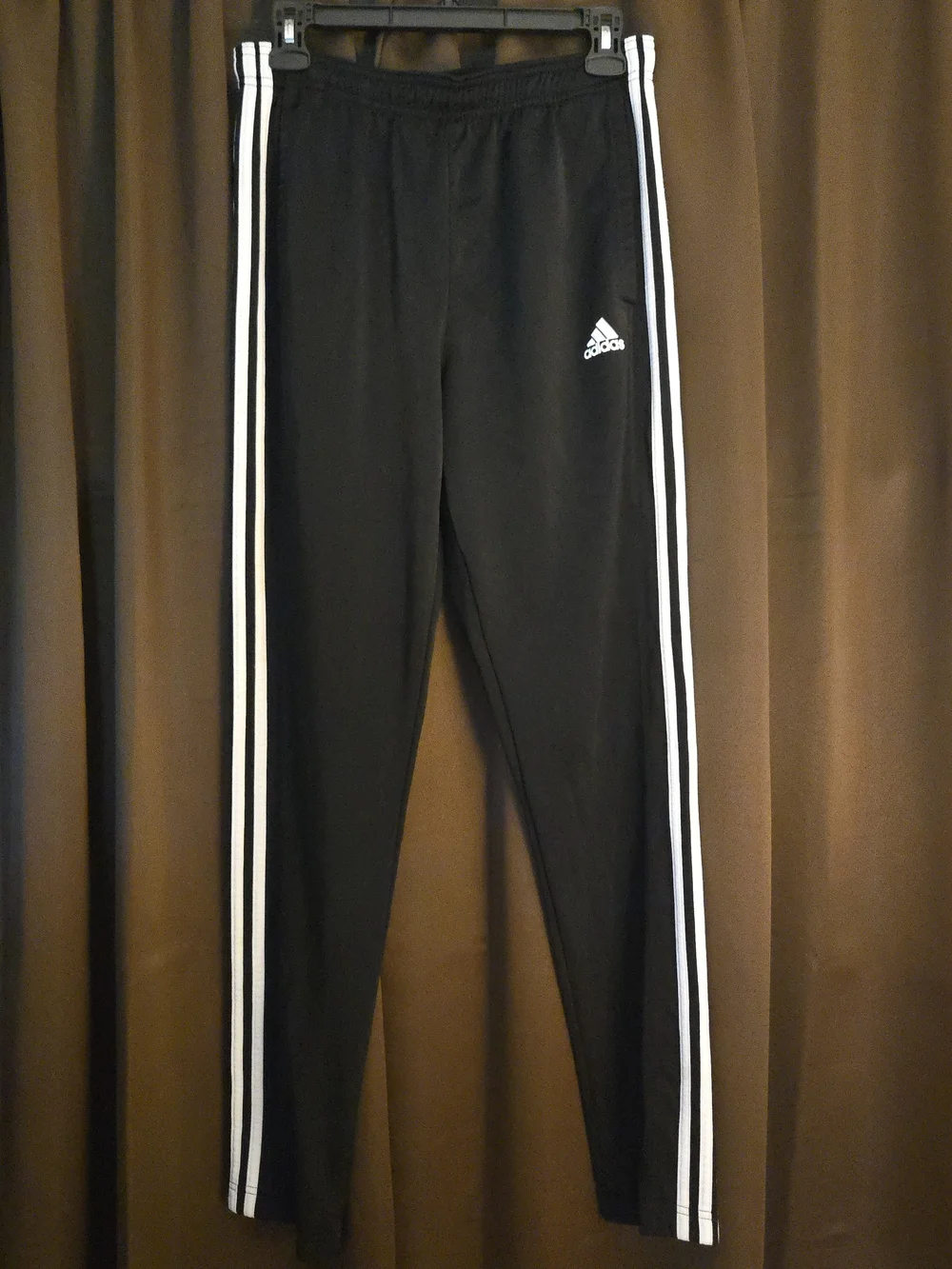 adidas Black Joggers with White Stripes